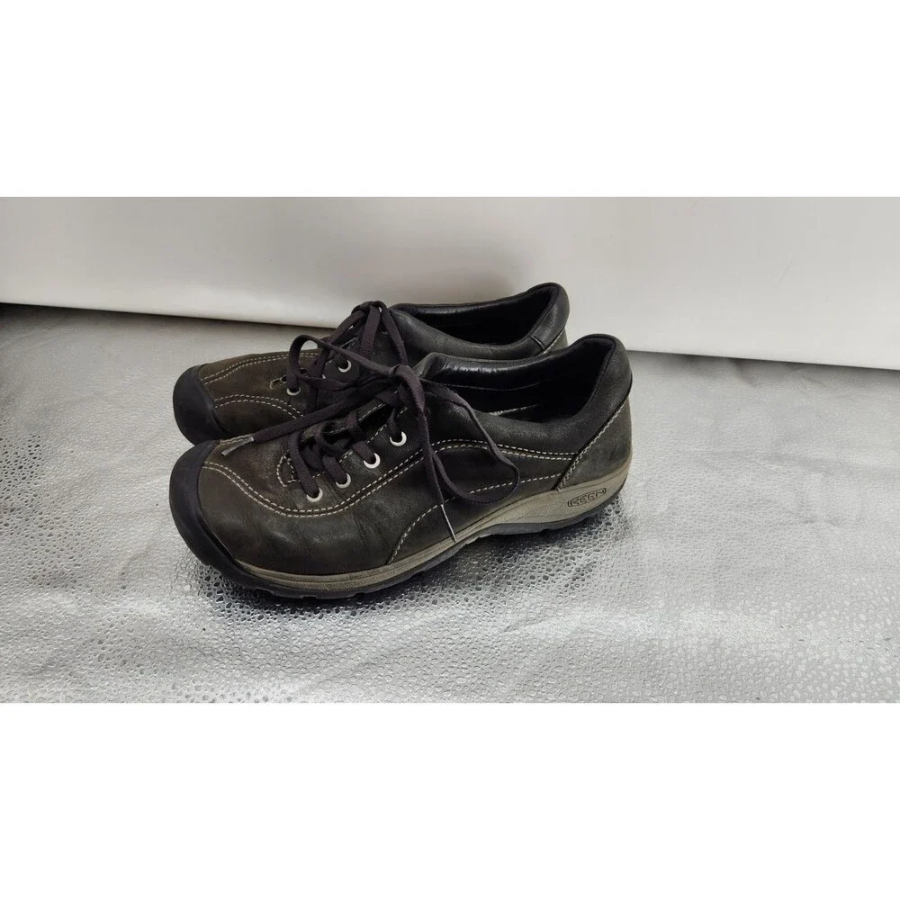 KEEN‎ Presidio II Womens 8.5 Dark Brown Leather Low Profile Outdoor Shoe Sneaker